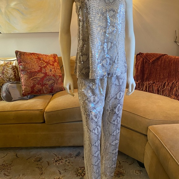Stunning 2 piece silk snake sequin ...everything ! - Picture 10 of 11